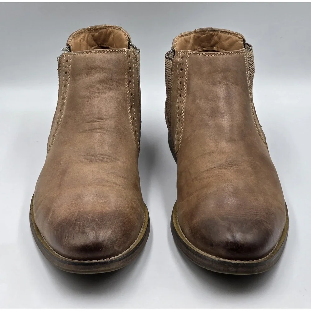 Steve Madden Paxton Chelsea Boots Mens 11.5 Distressed Brown Leather